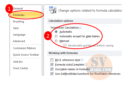 Hướng dẫn cách sửa lỗi công thức không tự động tính trong file Excel (2)