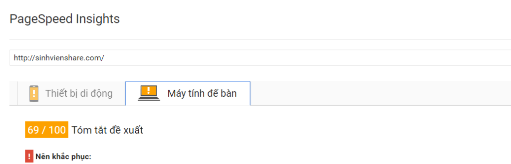 2. Google Pagespeed Insight - Công cụ kiểm tra tốc độ website 