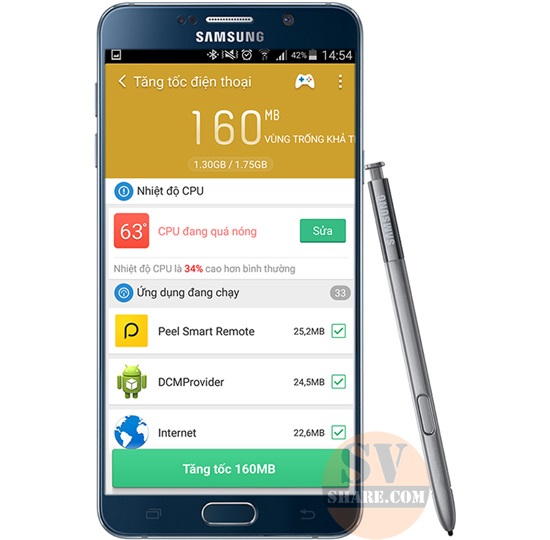 Ảnh điện thoại ở nhiệt độ là 63 độ