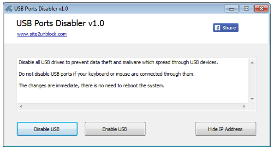 USB Ports Disabler: Phần mềm chống copy dữ liệu trong usb