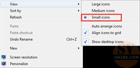 điều chỉnh kích thước icon trên desktop windows
