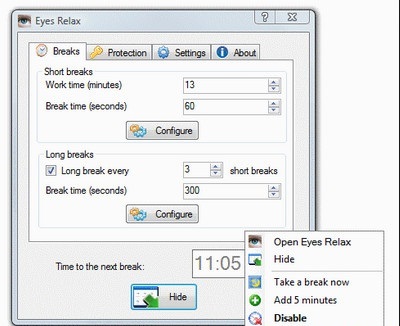 Download eyes relax portable – Phần mềm bảo vệ mắt khi sử dụng máy tính không cần cài đặt