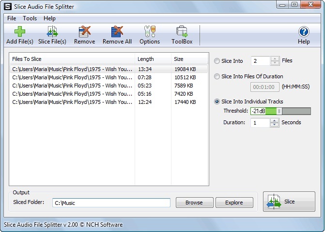 Download Slice Audio File Splitter - Phần mềm chia nhỏ tệp tin nhạc