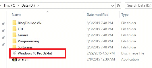 Giải nén file ISO để cài win 10 bằng file iso ngay trên ổ cứng
