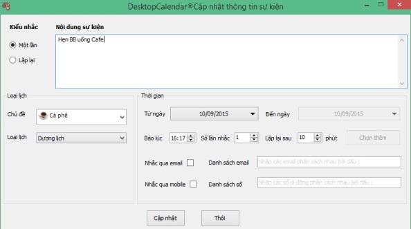 Download Desktop Calendar - Phần mềm tra lịch trên máy tính